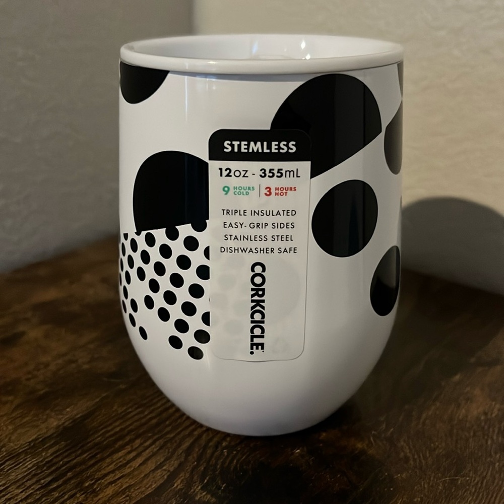 Corkcicle Monodot White Stemless
